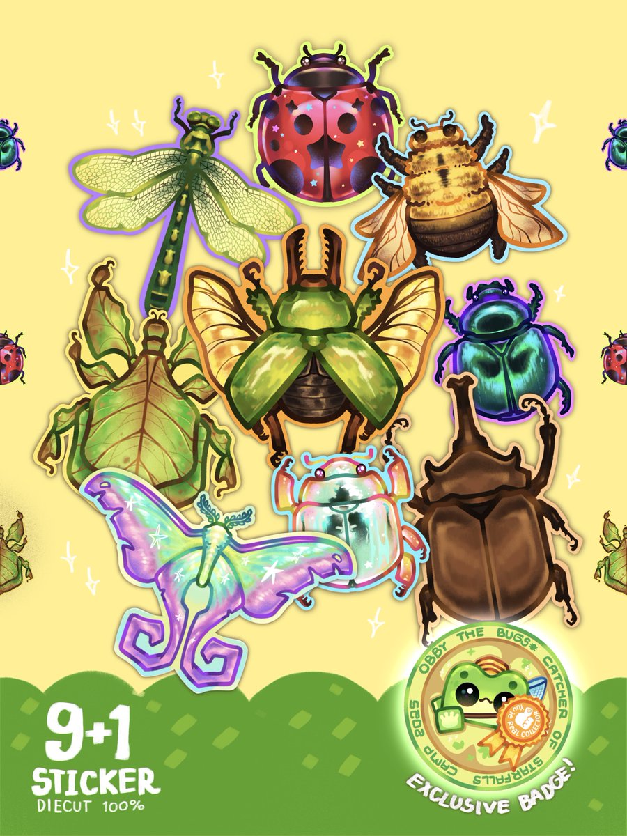 starfalls_camp's tweet photo. Obby’s box set sticker! 🐸🐞💫
เซ็ตรวมสติกเกอร์แมลงจำนวนเก้าตัวพร้อมสุ่มเพิ่มหนึ่งตัวและยังมีเข็มกลัด Exclusive เฉพาะคนที่ซื้อกล่องนี้เท่านั้น! 

วางขายที่ Tiktok shop และ Shopee / Out now!
มีแค่ 20 กล่องเท่านั้นนะ มารับน้องไปดูแลกันได้น้า 
( Link in Bio & Hi light ) 

สติกเกอร์ใหญ่มากก ใหญ่กว่าแมลงจริงสามเท่า ฮ่าๆ (บางตัวว)
#starfalls #sticker #boxset #fyp #smallbusiness