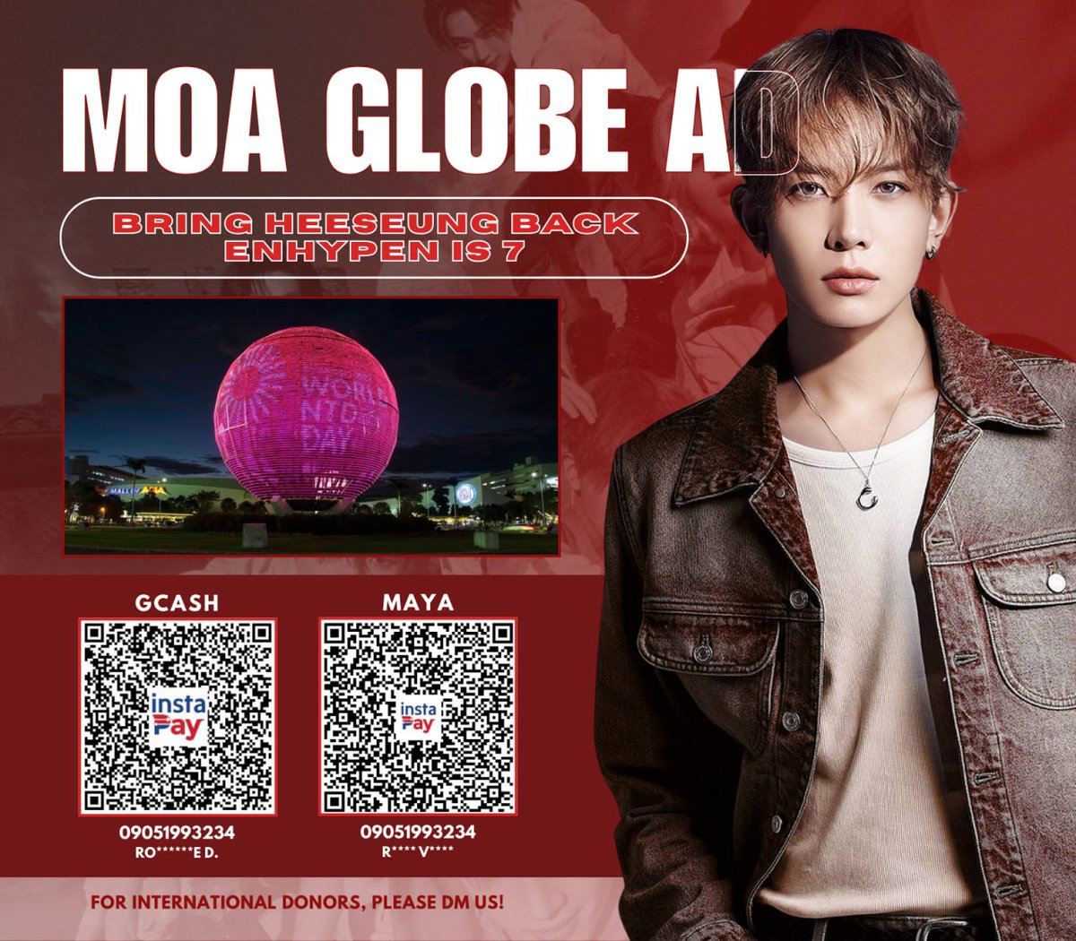 📣 𝙁𝙄𝙇𝙊 𝙀𝙉𝙂𝙀𝙉𝙀'𝙨 🇵🇭

CURRENT PROGRESS: ₱𝟰,𝟱𝟱𝟰.𝟬𝟬
GOAL: ₱𝟰𝟬,𝟬𝟬𝟬

Donation drive for 𝐇𝐄𝐄𝐒𝐄𝐔𝐍𝐆'𝐬 𝐌𝐎𝐀 𝐆𝐋𝐎𝐁𝐄 𝐀𝐃 Project are continuously accepting donations to push through this project. 

HEESEUNG WITH ENHYPEN
#SevEN_ALWAYS 
#AlwaysWithYou