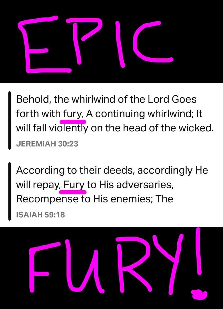 MelissaRedpill's tweet image. NOW - Trump declares "we've won" the Iran War.

President Trump was told that he could name the operation…
and so he was looking at the list of proposed names and he was falling asleep… 
Then he saw EPIC FURY! 

I like that name!

The Bible talks about the LORD RAINING DOWN