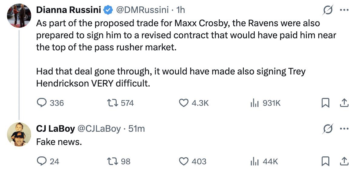 hebrewshake's tweet photo. @dubbstep18 @JamesPalmerTV @MikeGarafolo @AdamSchefter @GetUpESPN @SlaterNFL You mean this @DMRussini that just got called out by Crosby's agent as fake news. Yea I would listen to her over Adam any day 🙄 https://t.co/P8yBiIA3Ia