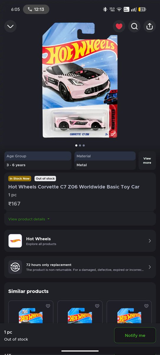 souravnes's tweet photo. @letsblinkit please fix your UI or App. Firstly buying Hotwheels is a matter of luck here as it's only available for a split second. And secondly you have this bad UI where you say your item is "In Stock" along with "Out of Stock" or "Coming Soon". Fix your bugs. #hotwheels https://t.co/b7PcGYyzkm