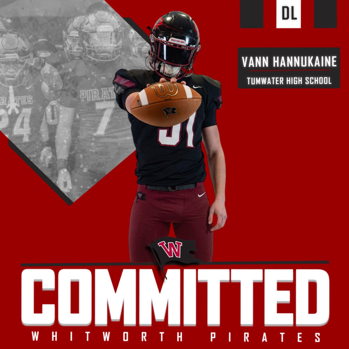 hannukaine_vann's tweet photo. Blessed and excited to announce my commitment to Whitworth University to continue my academic and athletic career. Thank you to my family, coaches, and teammates who helped me get here. Go Bucs! 🏴‍☠️ #AGTG
@TBirdFootball @coachsandberg @Coach__Shaw https://t.co/IzjgZlBFa9