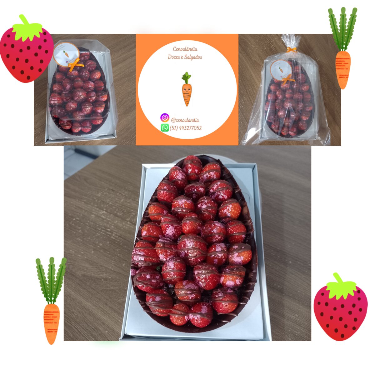 Ovo de Colher de Chocolate e Morango... Simplesmente DELICIOSO!
Temos a opção de chocolate blend (meio amargo + ao leite) e ganache de chocolate ou chocolate branco e branquinho.
Não deixe de provar essa maravilha! 🍫🍓🍫
#cenoulandia 
#ovodecolher 
#páscoa2026