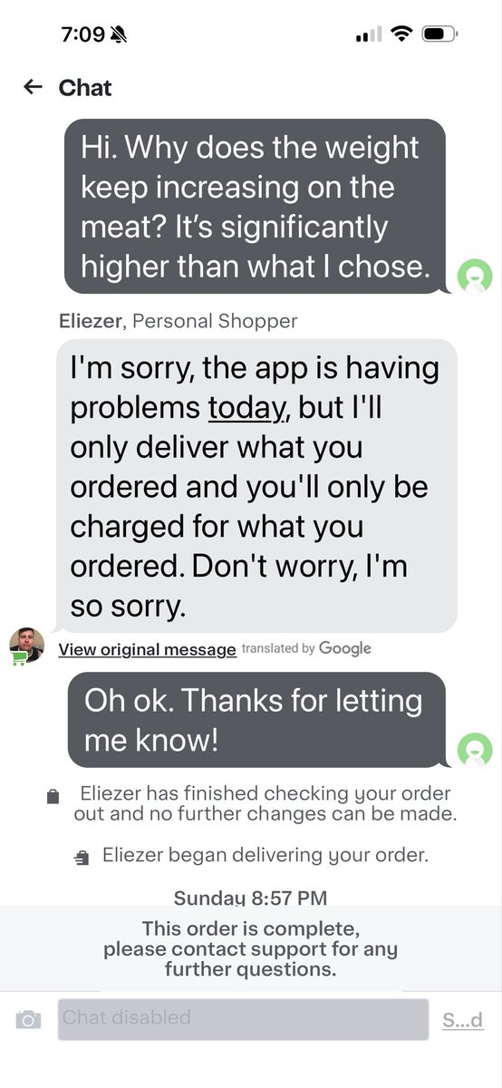 shannistar's tweet photo. @TheShadeRoom Please expose @Instacart for fraudulent activities! Took 5 hours for them to shop my order then quantities kept increasing on meat! 1lb of short ribs turned into 5! 1 pack of chicken, 5! He said it was an error then never delivered it! Order increased by $167! $422! https://t.co/CjWs7IV5gU
