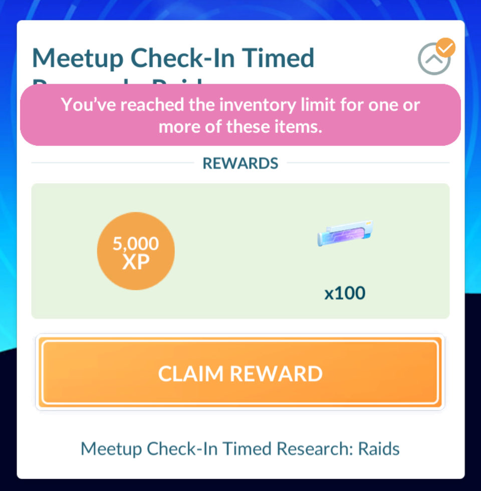 fitztakespix's tweet photo. @NianticHelp I have a lucky egg on during raid hour I should be able to claim this check in research ☹️ please fix https://t.co/xZbh3A3yOn