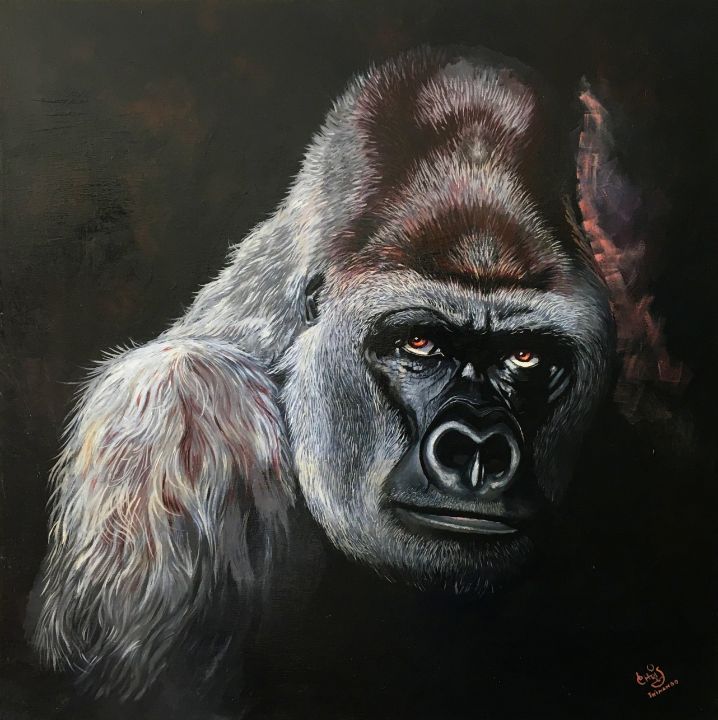 Christhinambo's tweet photo. Art of the Day! "The Silver Back Gorilla". Buy at: https://t.co/QeG53P1tuG https://t.co/PPVn54elow