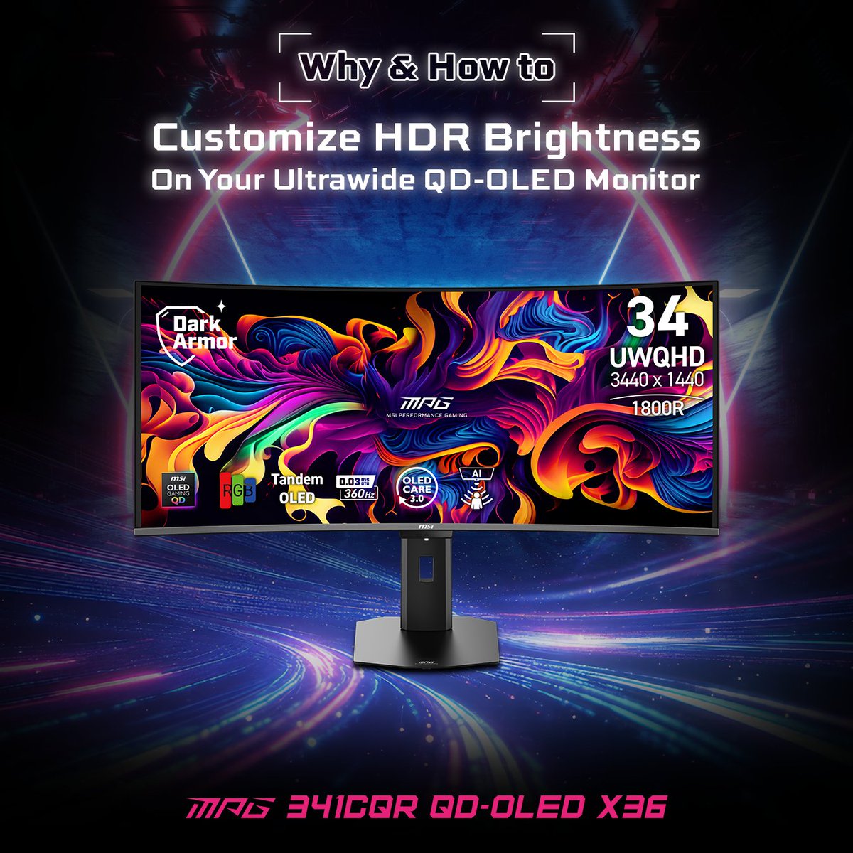 AustraliaMSI's tweet image. Uniform Luminance fine-tunes the HDR curve for a fully personalized visual experience on the all-new MPG 341CQR QD-OLED X36, with adjustable HDR brightness to match your environment.

Discover tips to set up your perfect monitor here👉 msi.gm/tune-hdr

#msi #monitor #blog
