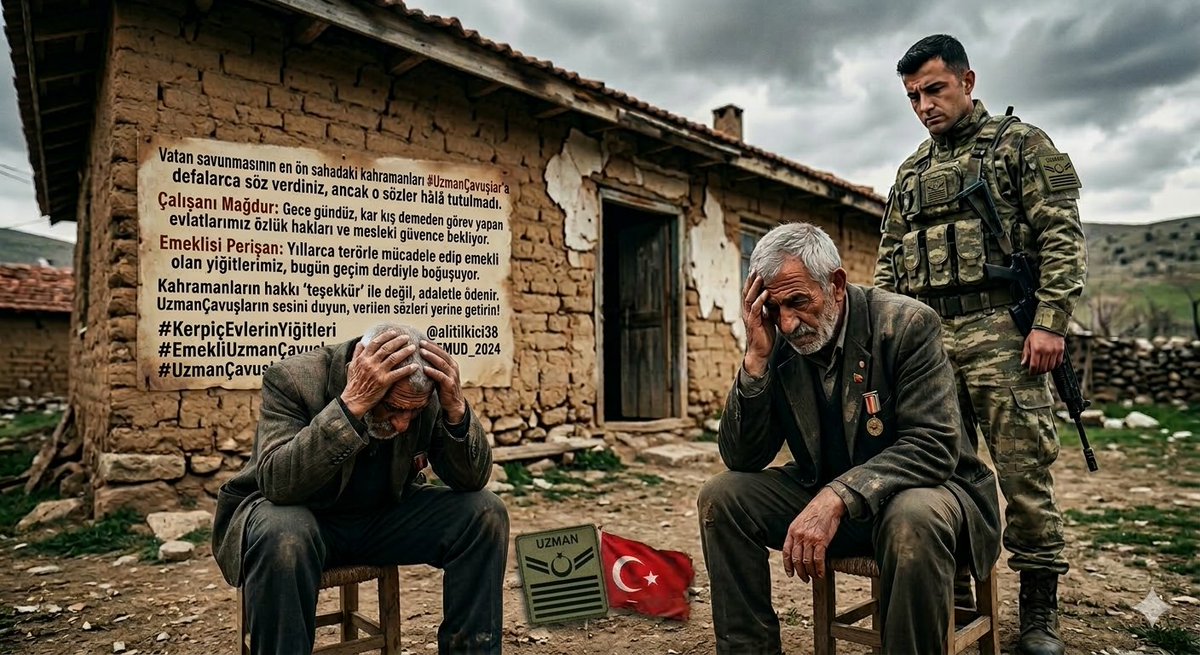 KAHRAMANLARIN SABRI TÜKENDİ!
#​UzmanÇavuşlar a verilen sözler tozlu raflarda kaldı.
📍 Çalışan, yarınından emin değil; mağdur!
📍 Emekli, geçim yükü altında eziliyor; perişan!
​Görevde "canımız", emeklilikte "fazlalık" değiliz. Sözünüzü tutun, bu adaletsizliğe son verin!