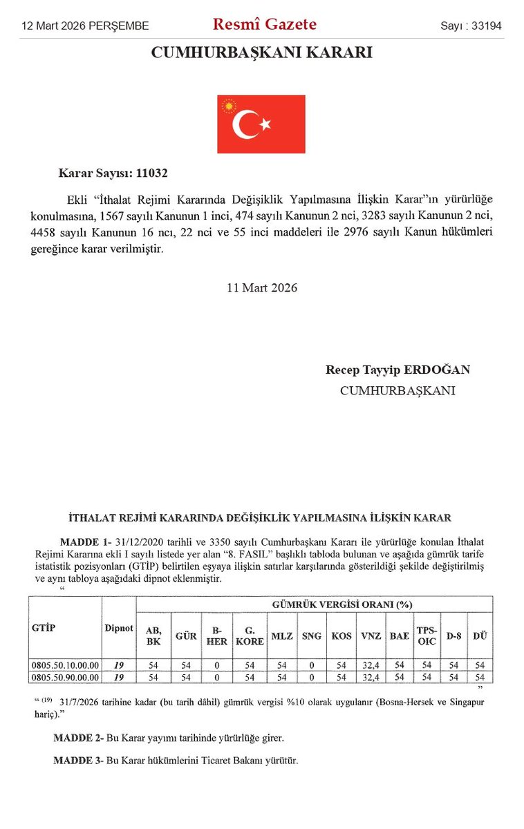 GaziKutlu's tweet photo. 🤔 Anlayabilene aşk olsun…

Dünya limon üretiminde Avrupa’da 1., dünyada 5. sırada olan Türkiye’de #limon ithalatında gümrük vergisi %54’ten %10’a indirildi.

Uygulama 31 Temmuz 2026’ya kadar geçerli.

Milyonlarca ton limona ne oldu? Kim yedi? 
https://t.co/c0LELmUrvB https://t.co/46RXASvRSa