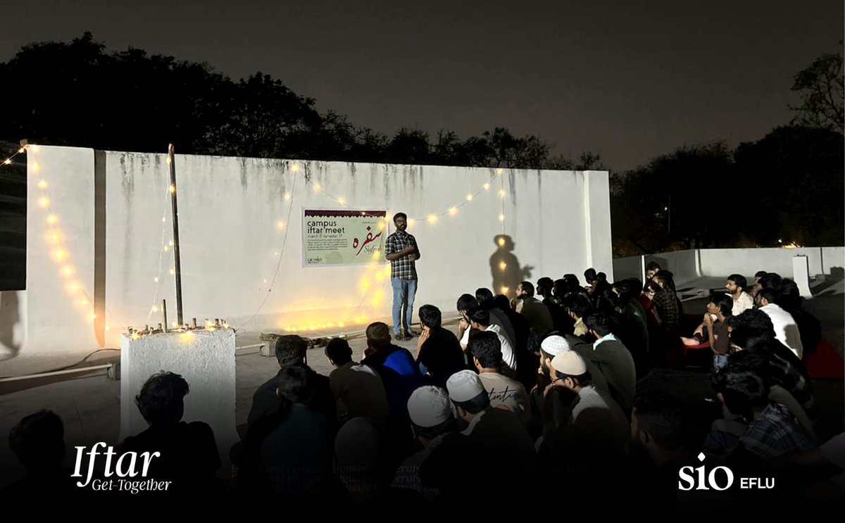 sioindia's tweet photo. SIO English and Foreign Languages University (EFLU) organized an Iftar Meet at the university. Wahid Chullippara (CAC Member, SIO) addressed the gathering. Hundreds of students attended the program, coming together in a spirit of unity and the shared blessings of Ramadan https://t.co/peTbBKGkI7