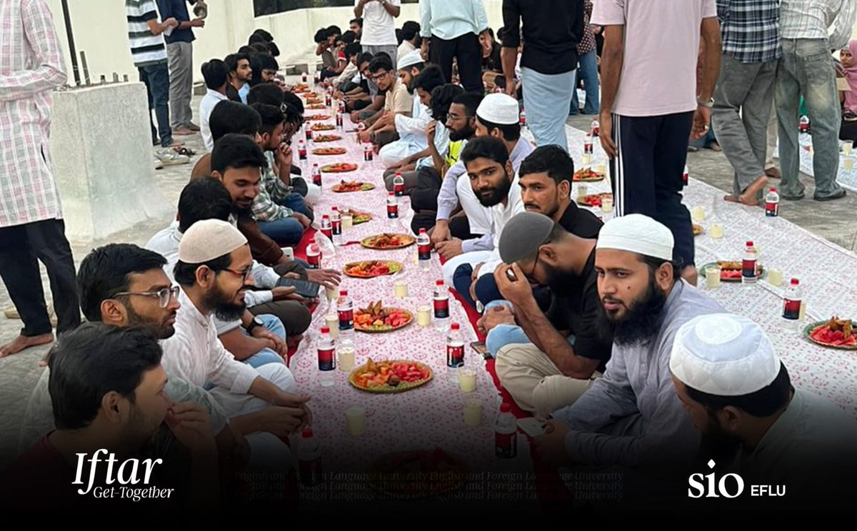 sioindia's tweet photo. SIO English and Foreign Languages University (EFLU) organized an Iftar Meet at the university. Wahid Chullippara (CAC Member, SIO) addressed the gathering. Hundreds of students attended the program, coming together in a spirit of unity and the shared blessings of Ramadan https://t.co/peTbBKGkI7