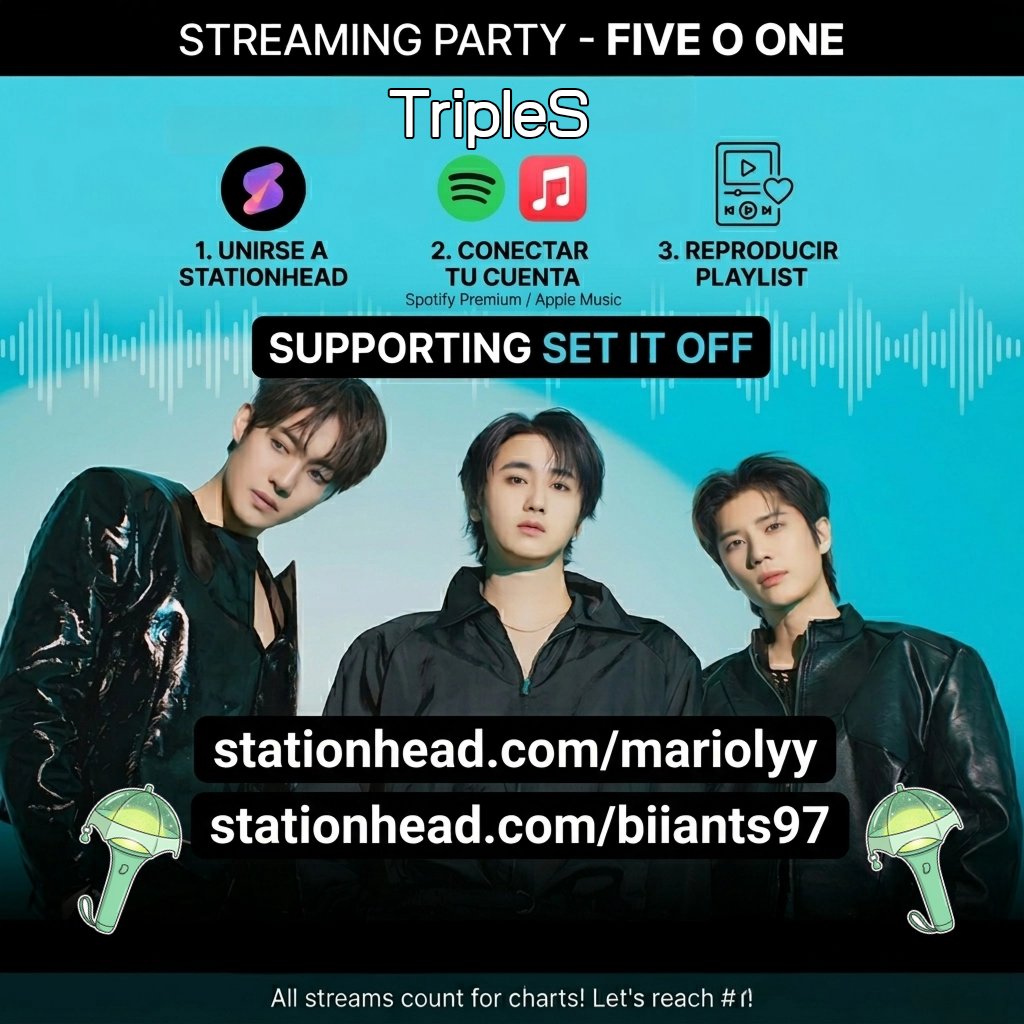 MaryJun501's tweet photo. Apoya a #FIVEOONE 💚 sin esfuerzo! 
​Únete al Stream Party en Stationhead. La app hace el streaming por ti conectando tu cuenta.
​✅ Solo entra, dale play y suma a los charts:
​🎧Usa Spotify Premium o Apple Music. ¡Hagamos que "Set It Off" suba!
By: @bianki_97, MaryJun501
#SS501 https://t.co/qcErnGRU5J