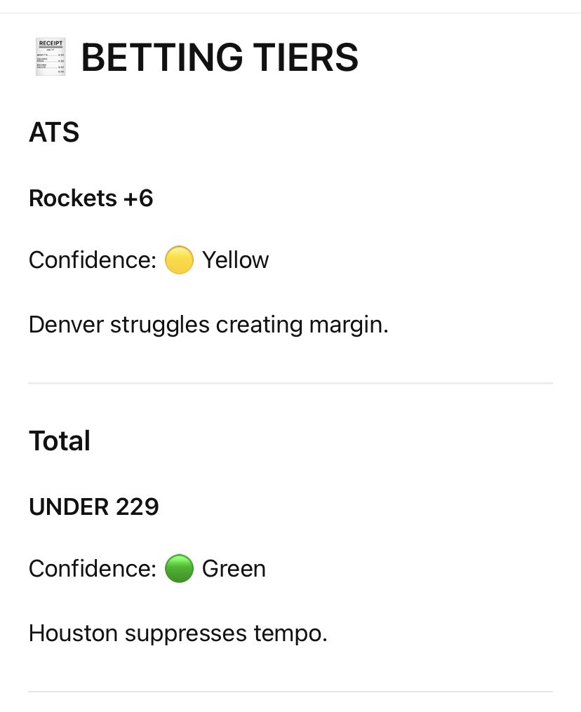 vrontiVII's tweet photo. 🏀CONTRARIAN #NBA
Denver struggles creating margin.

🔮Nuggets 114, Rockets 112 https://t.co/diWQoYE3qj