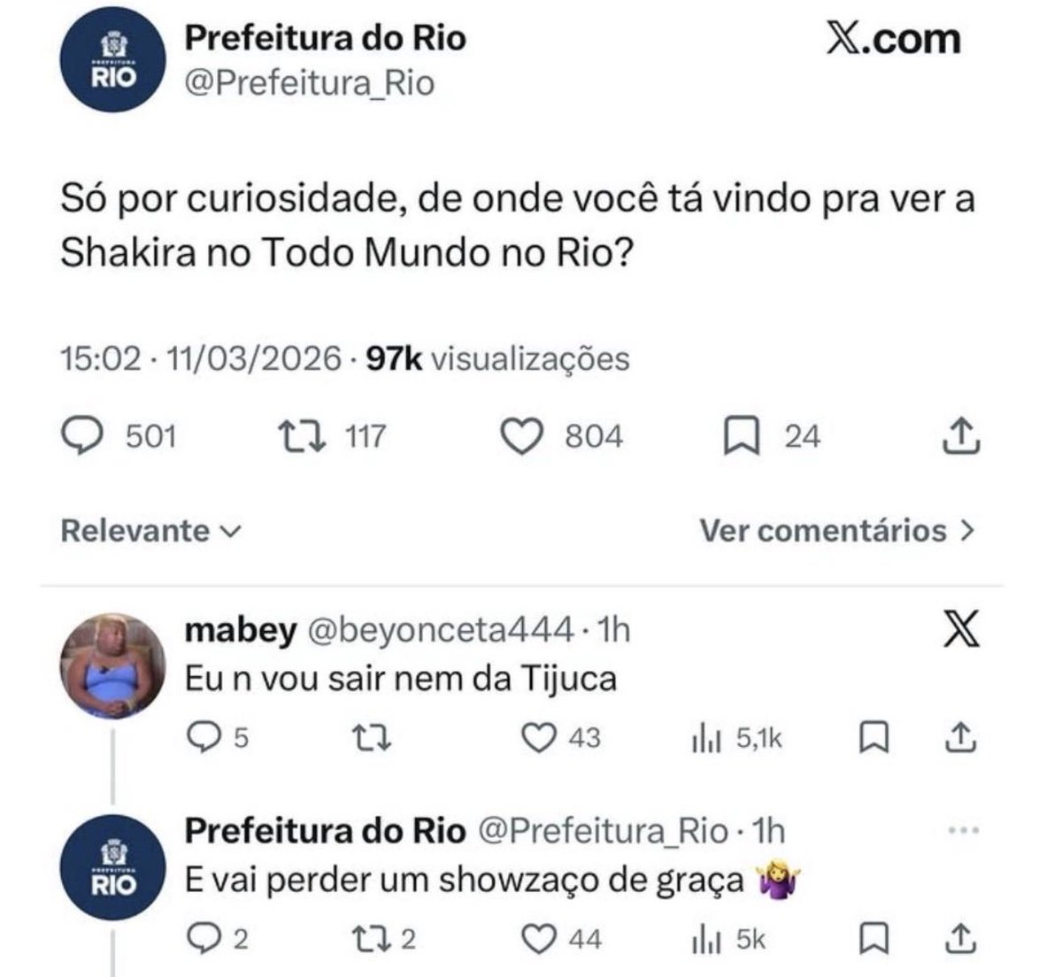 caioamelo's tweet photo. show da Shakira em Copacabana / plot: convidada é a Britney https://t.co/dF43wqUSMv