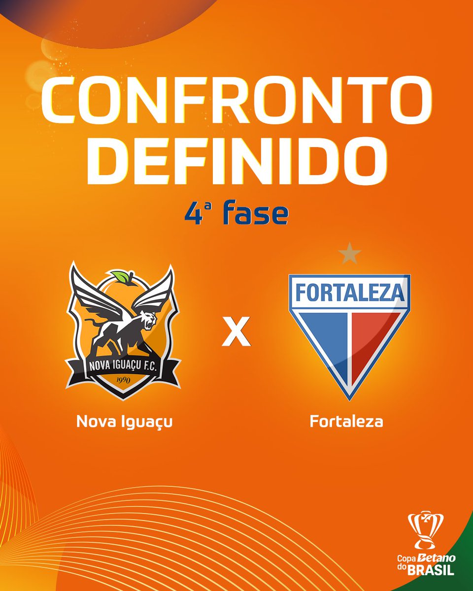 CopaDoBrasilCBF's tweet image. VAI SAIR FOGO! 🍊⚔️🦁

O Nova Iguaçu receberá o Fortaleza na próxima fase. Quem está pronto para esse duelo? 🔥

#CopaBetanoDoBrasil #NovaIguaçu #Fortaleza