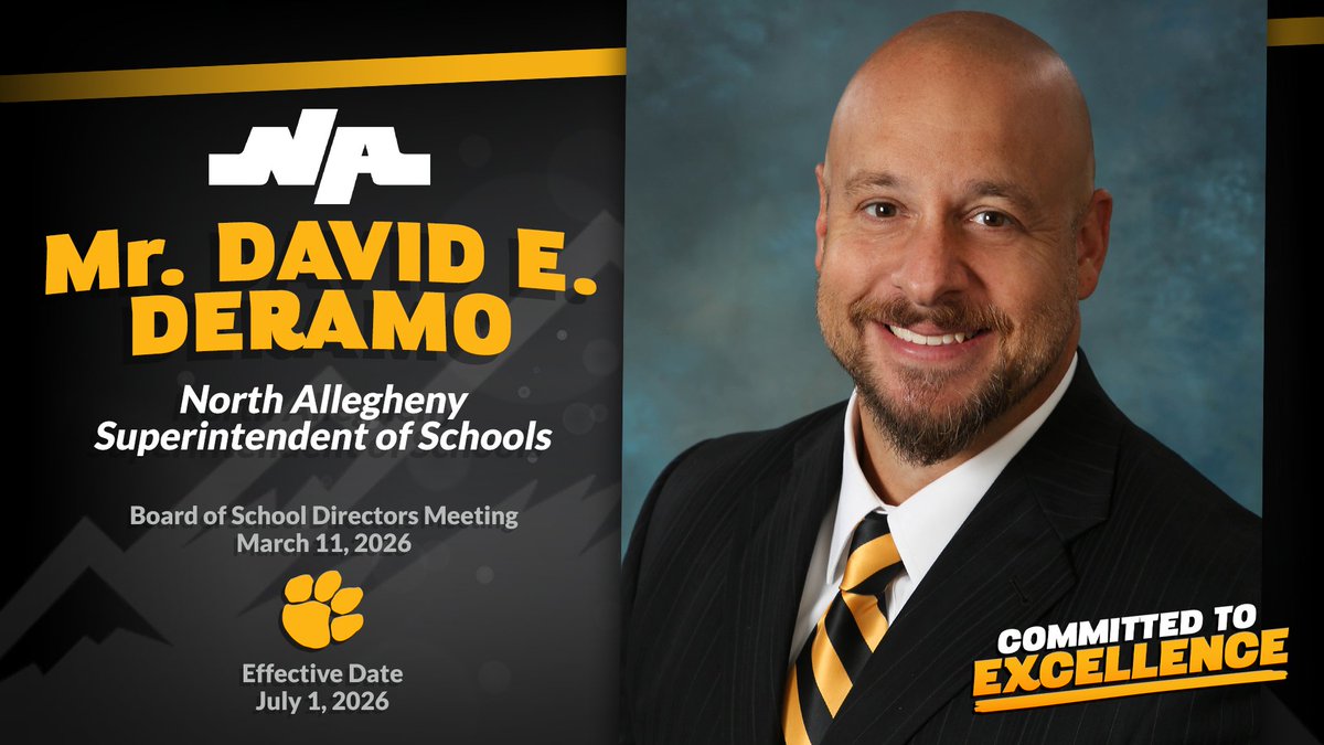 NA_Schools's tweet photo. The NA Board of School Directors has appointed Mr. Deramo as the next Superintendent, effective this July! We also share our deepest thanks to Dr. Hyland for his dedicated leadership over the last three years. We’re excited for the future under Mr. Deramo’s expertise! #NASDlearns https://t.co/sXKeNBZANd