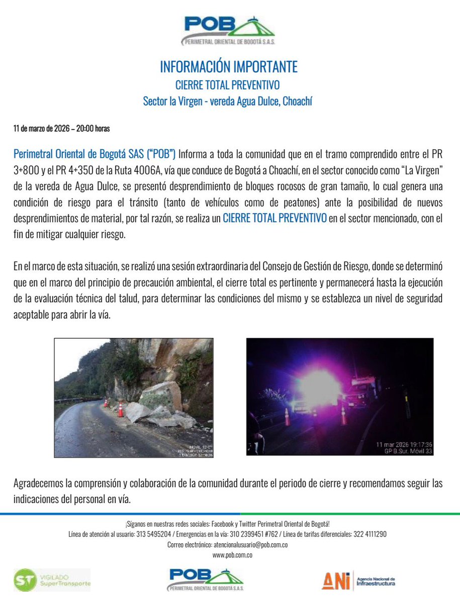 Perimetral Oriental de Bogotá tweet media