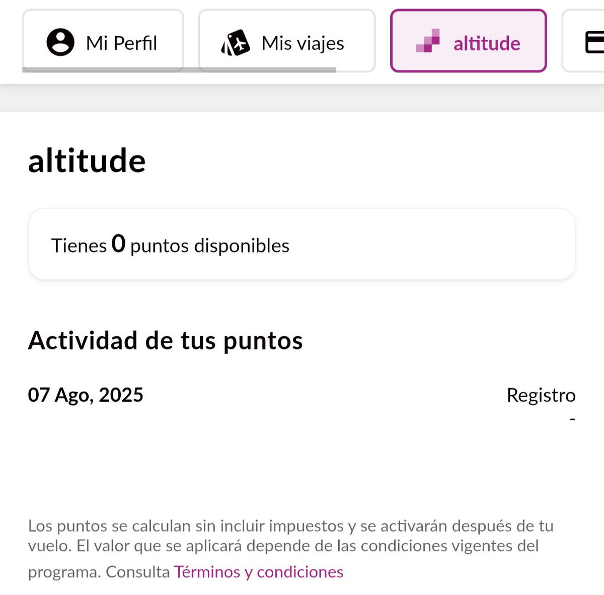 DavCaz26's tweet photo. @viajaVolaris he comprado y abordado 3 vuelos redondos desde mi inscripción a Altitude y no tengo un solo punto acumulado ¿De qué se trata el "beneficio"? https://t.co/vO8ufVEq9K