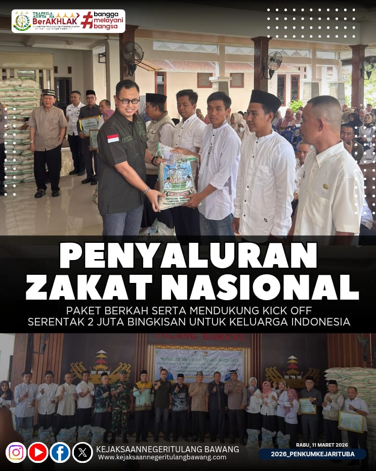 kejarituba's tweet photo. Pada Rabu, 11 Maret 2026
Kejaksaan Negeri Tulang Bawang, Dimas Tryanda sany, SH.,MH selaku Kasi Intelijen mengikuti kegiatan penyaluran zakat nasional Paket berkah serta mendukung kick Off Serentak 2 Juta Bingkisan untuk keluarga Indonesia di kabupaten tulang bawang https://t.co/XRTtXVAQUc