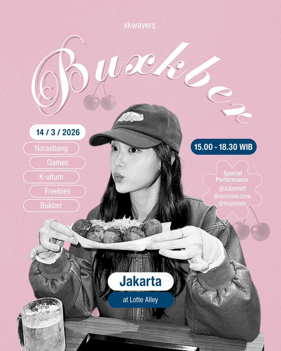 BUXKBER in Jakarta by <a href="/xkwavers/">XKWAVERS 🍉🌊</a>

Seru ga sih kalo kita ngumpul bukber all fandom gitu?😆 Sambil ngabuburit akan ada special performance, games, dan Noraebang 5 Agency Medley (SM, YG, JYP, HYBE, STARSHIP)🥳

Registrasi ke sini drsn.me/Wg3tIXpW (LIMITED SLOTS)