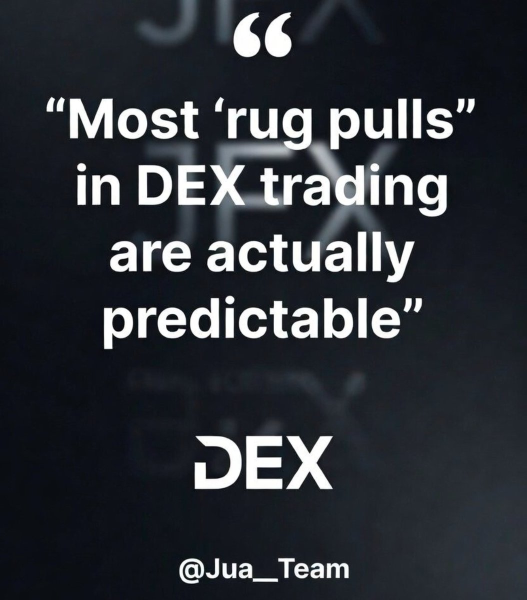 Jua__Team's tweet photo. Most “rug pulls” in DEX trading are actually predictable.
If you check liquidity, dev wallets, and holder distribution, many rugs become obvious.
The problem is most traders buy hype instead of data.
Agree or disagree?
#Web3 #Crypto #bbvipal5 #dextra https://t.co/M7TjhgieSP