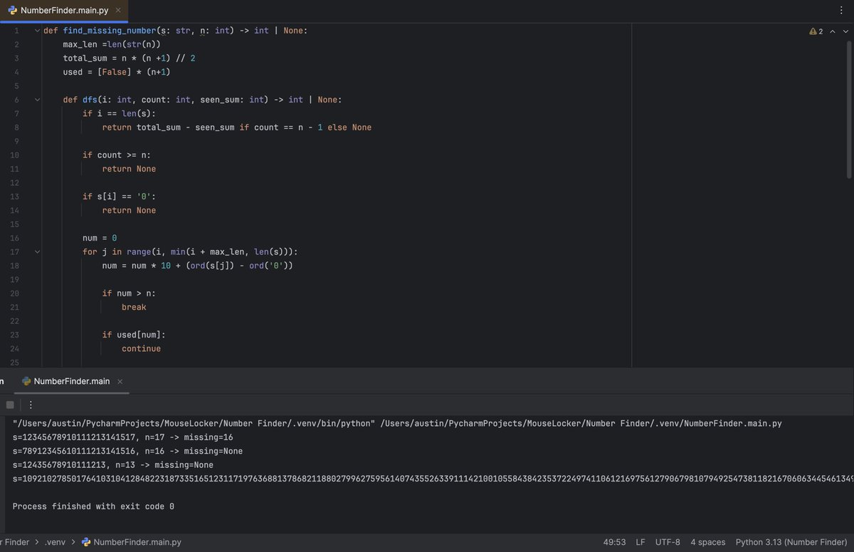 SoMoteIBe's tweet photo. @_Creation22 I assumed we were given n and came up with this for it. Worst case time complexity is O(3^n) due to exponential backtracking, but in practical use should be O(n) to O(n*log n) depending on the splits. Space complexity is O(n). https://t.co/7HlTGKmeN6