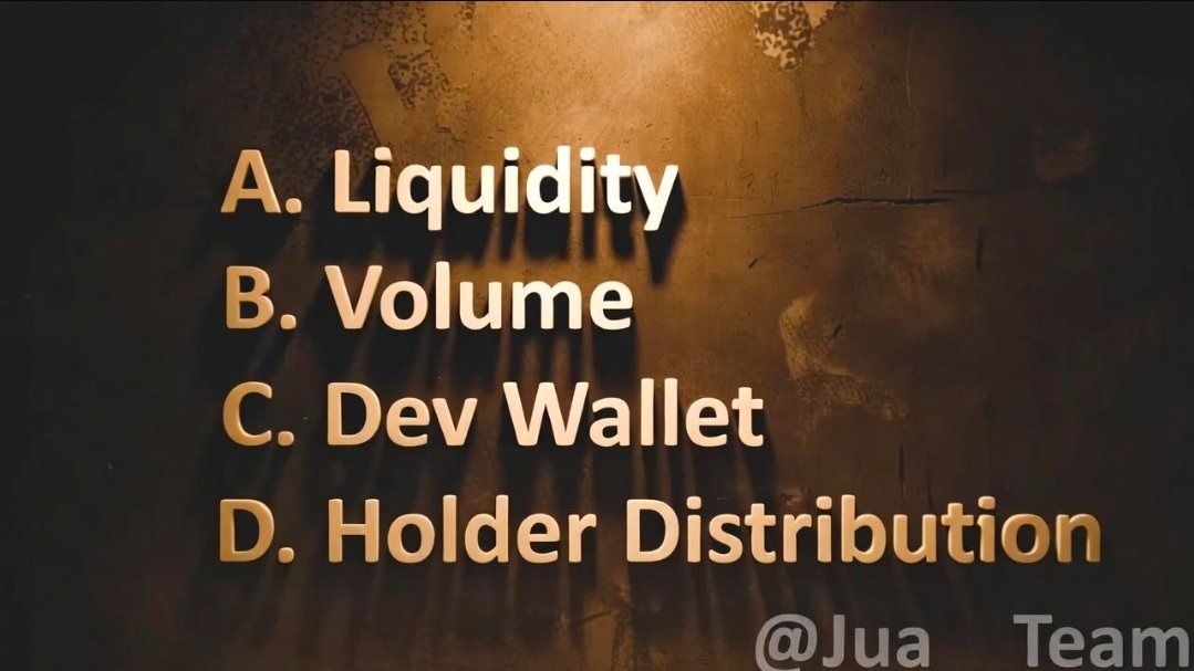Jua__Team's tweet photo. If you could check only ONE metric before buying a new DEX token, which would it be?
A. Liquidity
B. Volume
C. Dev Wallet
D. Holder Distribution
I’m curious what smart traders prioritize.
#Web3 #Crypto #bbvipal5 #dextra https://t.co/fTNonOcLjF