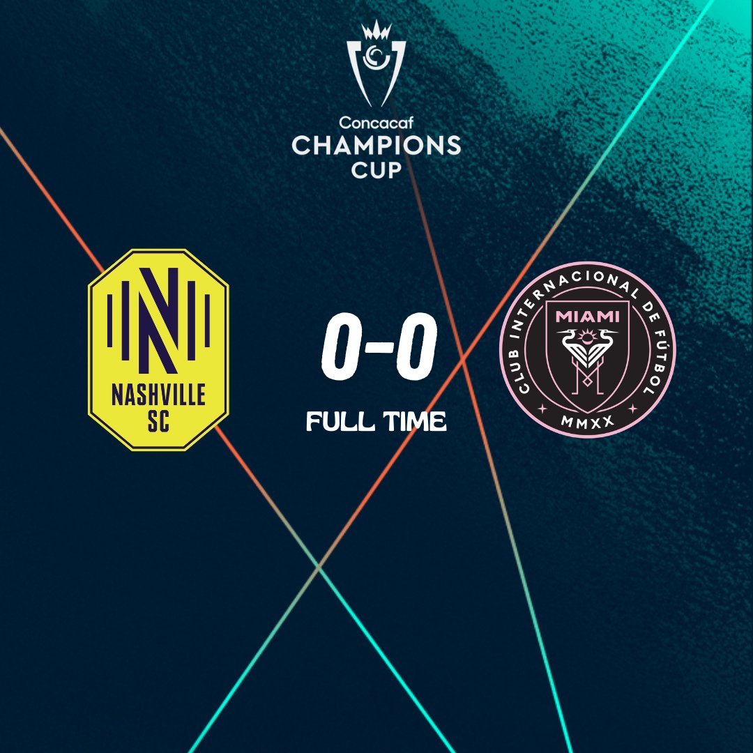 2026 CONCACAF Champions Cup
Round of 16

FULL TIME

Nashville SC🇺🇸 0-0 🇺🇸Inter Miami

Second leg: 18 March

#Concacaf #Concachampions