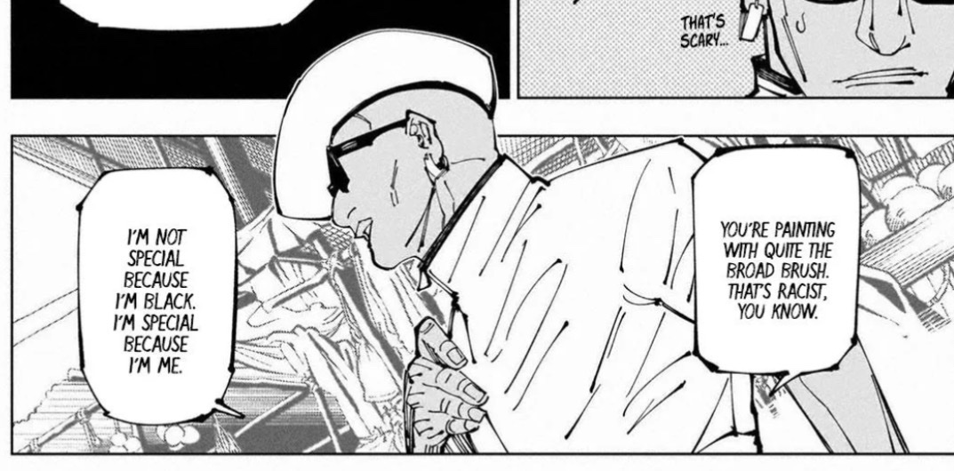 Ropes3amThought's tweet image. Gojo’s better than a lot of people on this platform lowkey like he said some racist ass shit and when Miguel told him knock that shit off he apologized instead of getting defensive or anything