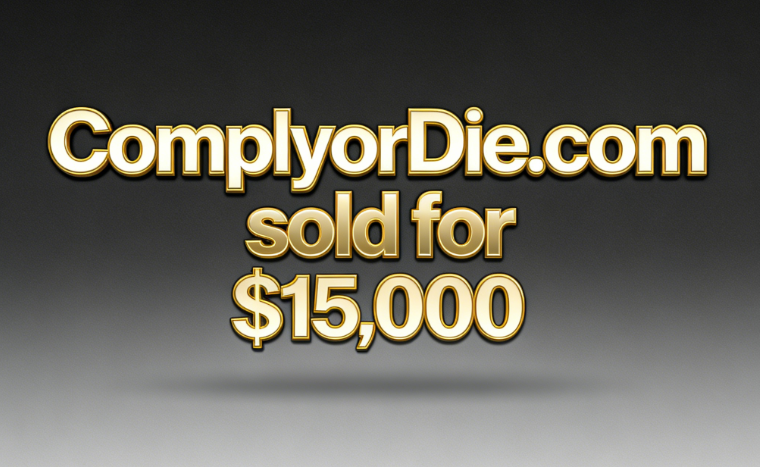 DomainNews24's tweet photo. Domain Sold!
💰ComplyorDie .com sold for $15,000
🛒Sold via DomainMarket .com
🗓️March 10, 2026
This domain name is suitable for financial institutions, technology companies, and various compliance service platforms.
more：https://t.co/FZ44HvXwE8 https://t.co/w76Li4TrKB