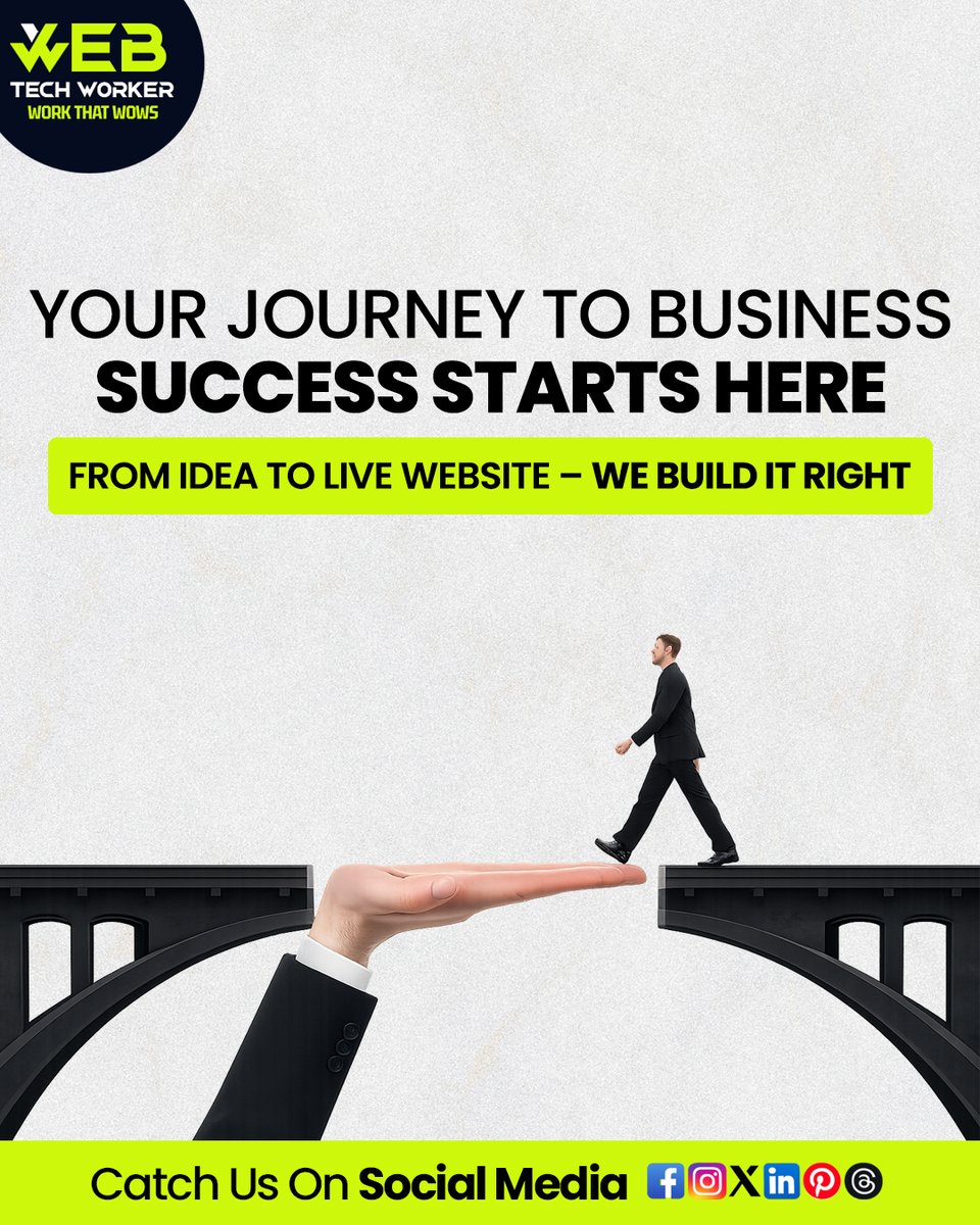 webtechworker's tweet image. Turning Your Ideas Into Digital Success 
Every successful business starts with the right foundation. At Web Tech Worker, we help transform your ideas into powerful, professional websites that drive growth and build your online presence.

#WebDesign #OnlinePresence #WebTechWorker