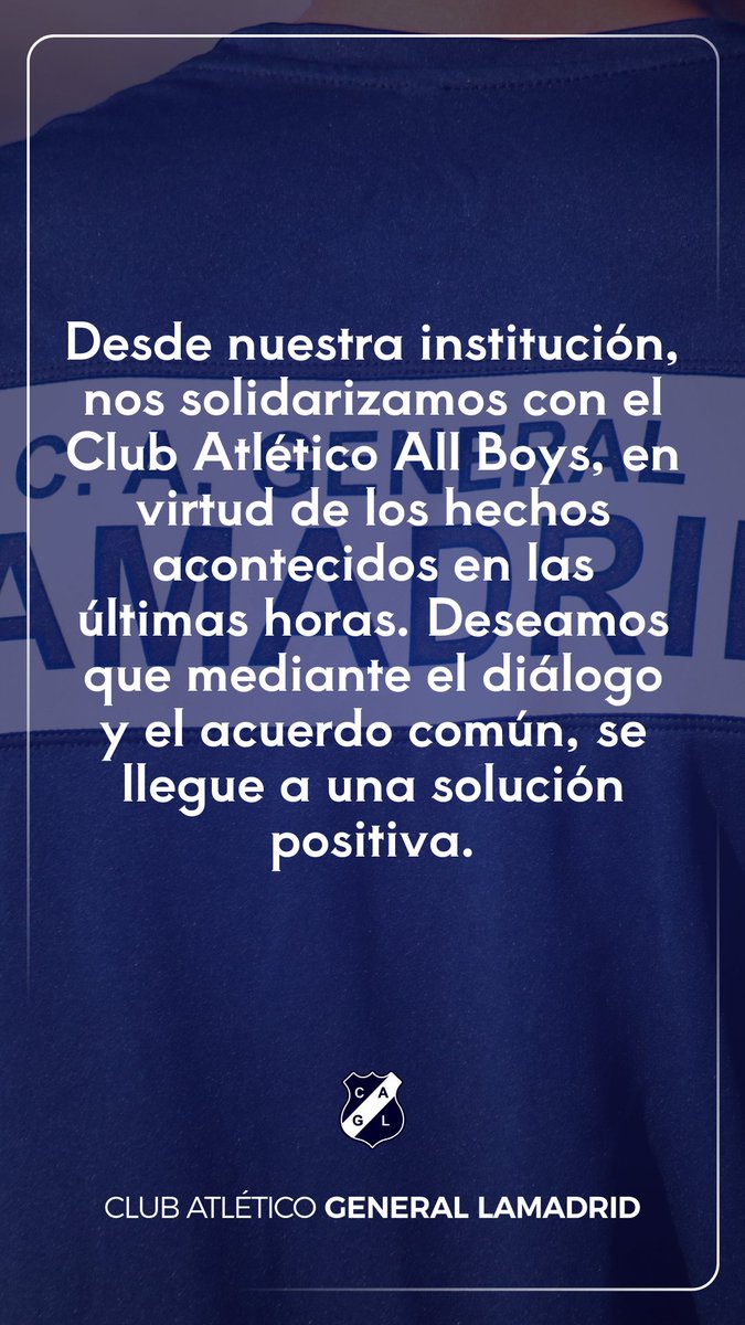 Nos solidarizamos con el <a href="/caallboys/">Club Atlético All Boys</a> ante los hechos acontecidos en las últimas horas.

#ElRocaParaAllBoys