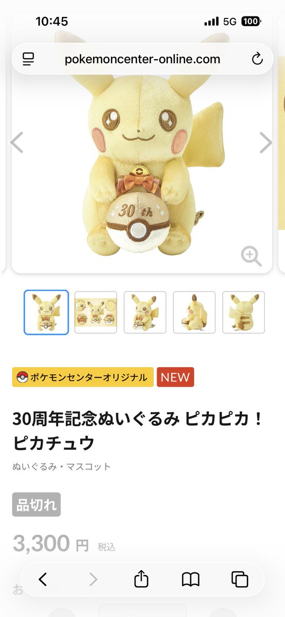 fin_oshi's tweet photo. 今日の10時から発売のピカチュウぬい買えなかった
今10:40、もう転売ヤー出品ぞくぞく https://t.co/HWrFcFZUfU