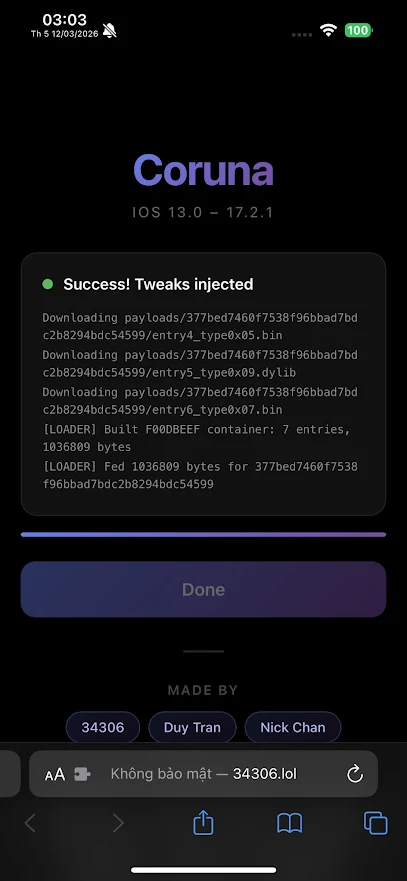 SilzeeJailbreak's tweet photo. Coruna Jailbreak

iOS 13 to 17.2.1

https://t.co/qhd5aYsGOO https://t.co/Ctoron5rGe