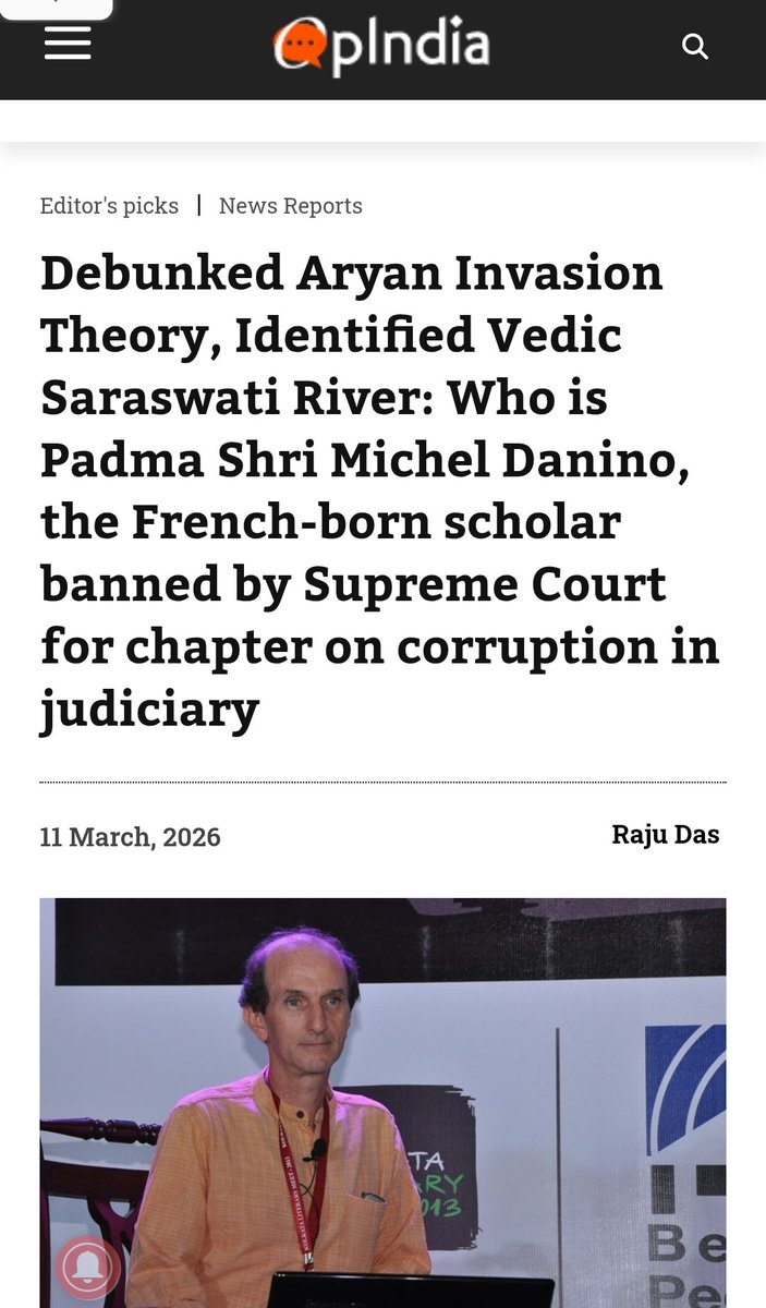RadharamnDas's tweet photo. The same Supreme Court has said "every sinner has a future" while commuting the death sentence of a Muslim man convicted of raping & murdering a 4-year-old Hindu girl. And now the same Supreme Court has banned a pro-Sanatani scholar for life for editing an article in NCERT about corruption in judiciary. I stand with Michel Danino.