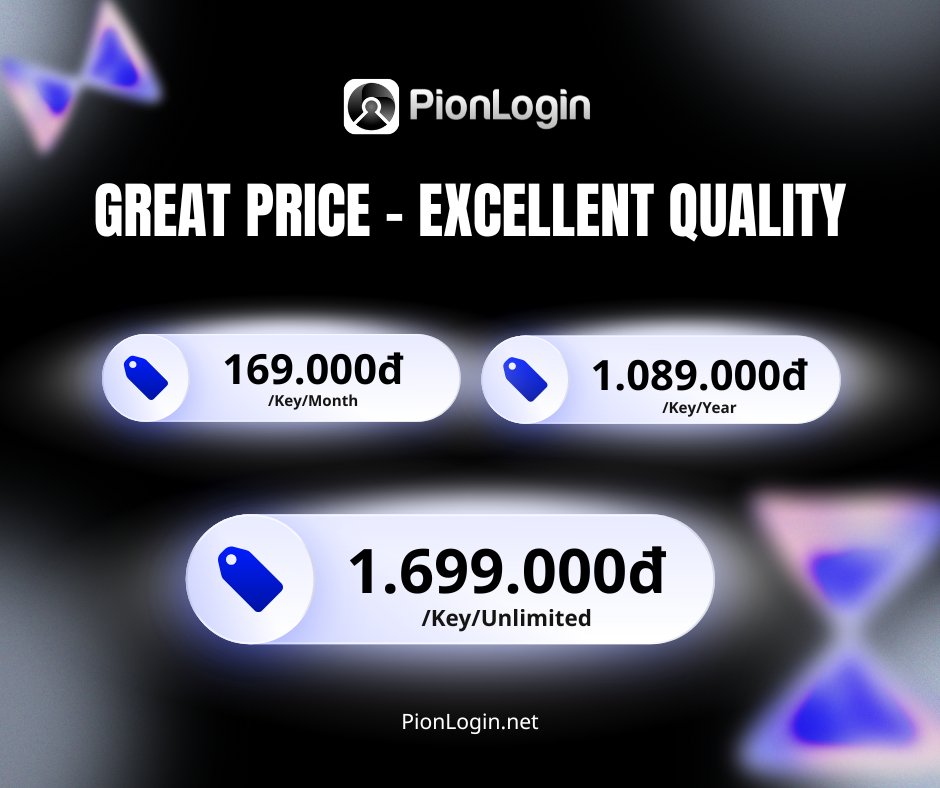 PionLogin's tweet photo. ✨ Great Price – Excellent Quality ✨

The biggest difference between PionLogin and many other antidetect browsers on the market is its extremely reasonable price while still providing powerful features.
-----
Website: https://t.co/3HIktnehFH
#PionLogin #automation https://t.co/ek1gCpPak6