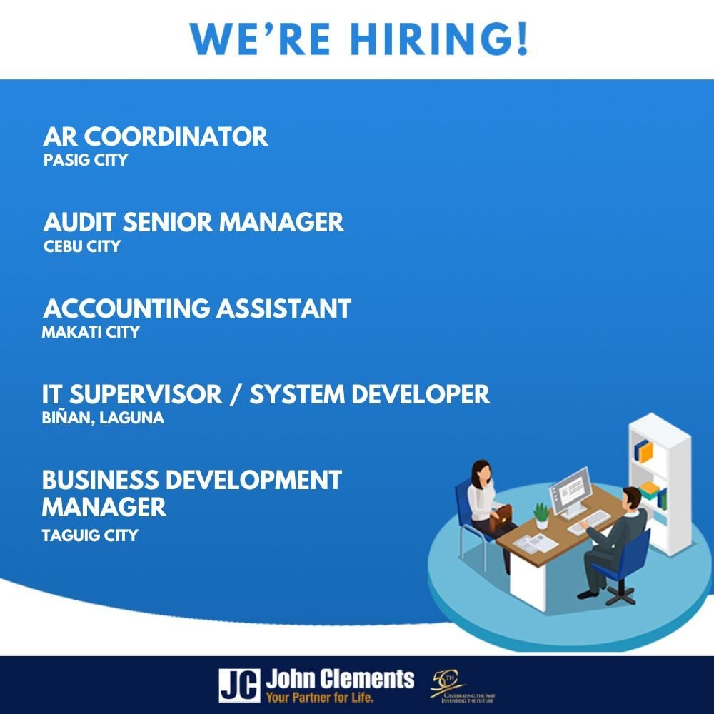 johnclementsph's tweet image. 🚀 Your next career move starts here!

We’re currently looking for talented professionals to join exciting roles in different locations.

🔎 Check in our Bio! 

#NowHiringPH #CareerGrowth #JobOpportunities #HiringNow #JobsPhilippines #ProfessionalGrowth