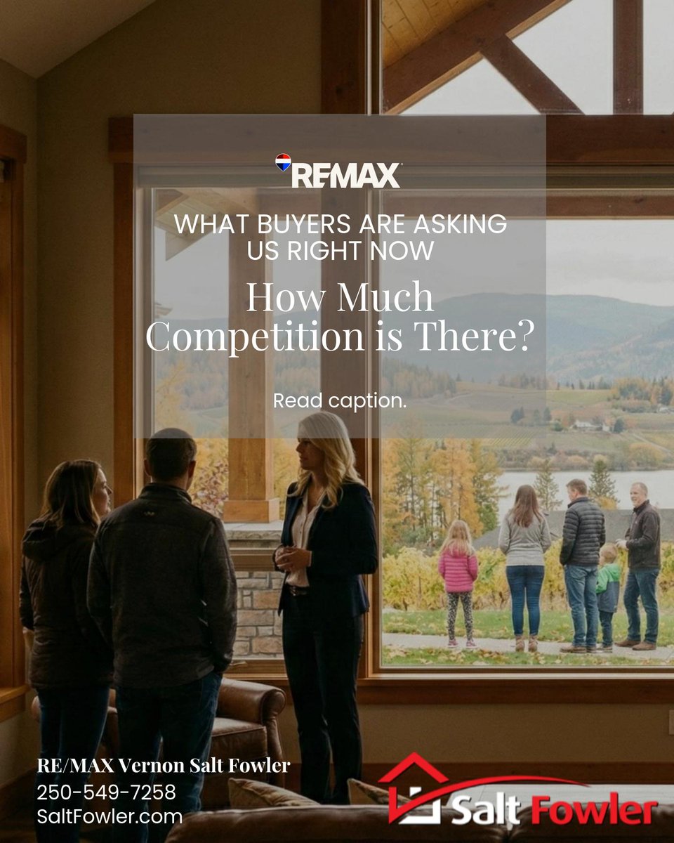LisaSalt's tweet image. Buyers often ask how competitive the market is right now. The truth is, it varies by price range and property type, and knowing where you stand can make all the difference.

Right now is one of those moments.

#JustAddSalt #SaltFowler #RemaxVernon #NorthOkanagan