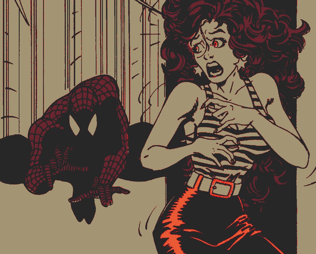 SCOREDSCARLET's tweet photo. “Don’t you ever get bored of scaring the life outta me, @BittenByDestiny?” she hisses, wide-eyed gaze settled on the white lenses of Peter’s mask. Visibly startled. 

“I ought to take a page out of Felicia’s book and put a collared bell on you!” https://t.co/xucULp8YmG