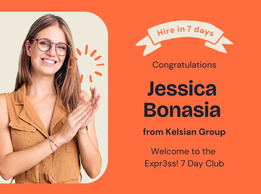 From vacancy to new hire in 7 days 🚀 
Congratulations to Jessica from the Kelsian Group for earning their spot in the Expr3ss! 7 Day Club👏🏻  You have been successful at hiring in 7 days or less using Expr3ss! predictive hiring tools💥 That’s fast. That’s smart.⭐️ #ATS