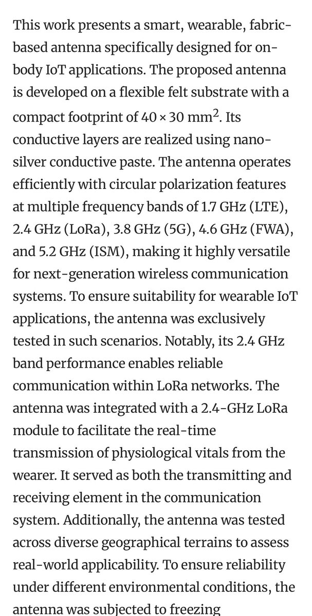 mcne73001's tweet photo. Smart antenna with conductive fabric for internet of things applications: a fusion of comfort and connectivity
https://t.co/penzvRJHhy
#Nano
#Nanosilver
#LoRa networks
#WBAN
https://t.co/penzvRJHhy https://t.co/3puR1KJuYx
