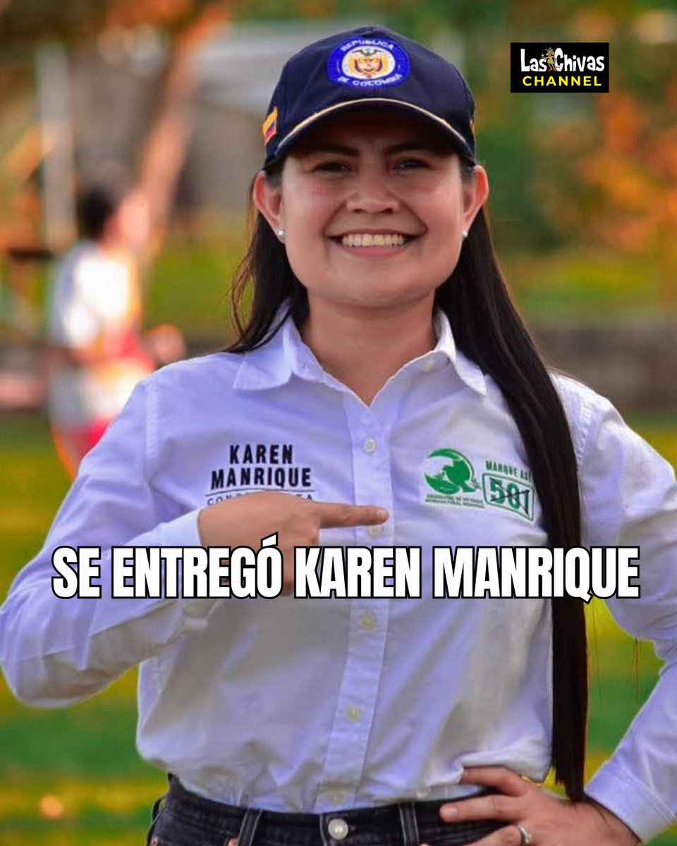¡SE ENTREGÓ! Karen Manrique ya está bajo custodia de la Policía en Tame
​
​#ÚltimaHora | Hace pocos minutos, la representante a la Cámara por las curules de paz, Karen Manrique, se presentó voluntariamente en la estación de Policía de Tame, Arauca.

​La congresista tomó esta
