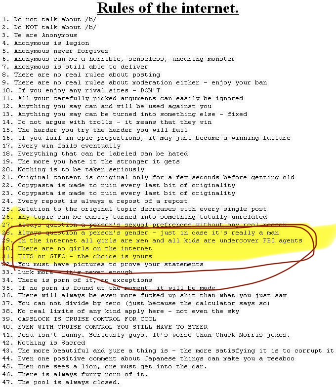 ProtheanTexan's tweet photo. @TaraBull @zackaryurban Let me put up the old Rules of the Internet, specifically Rules 27-30. https://t.co/Bl7l1Dz9VT
