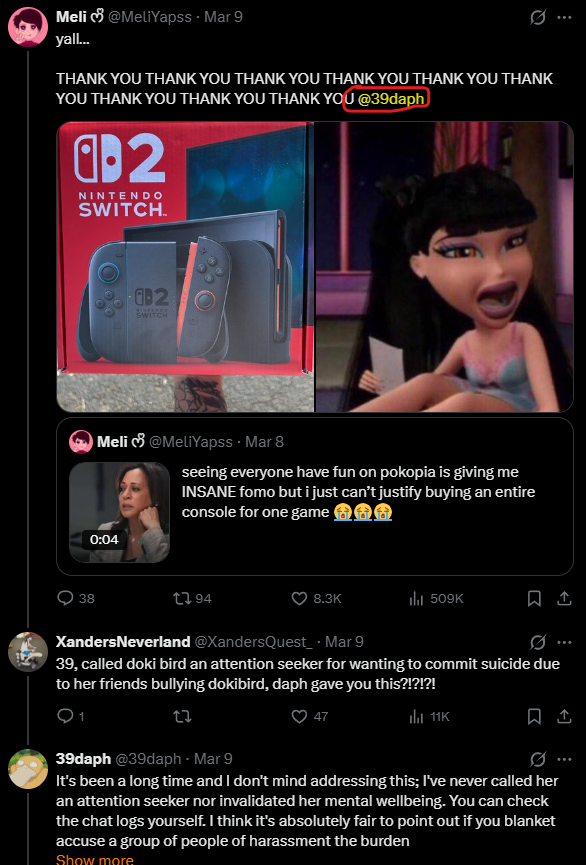 HestiaSolis's tweet photo. @epic_toe2000 @AfroedHoney so... common sense will tell you that my screenshot doesn't show the original post that 39daph was tagged in. she's also since removed said tag. twitter also no longer includes the names of those who are tagged in replies anymore. fresh screenshot for ya too. any more questions? https://t.co/dqzKb1wGM1