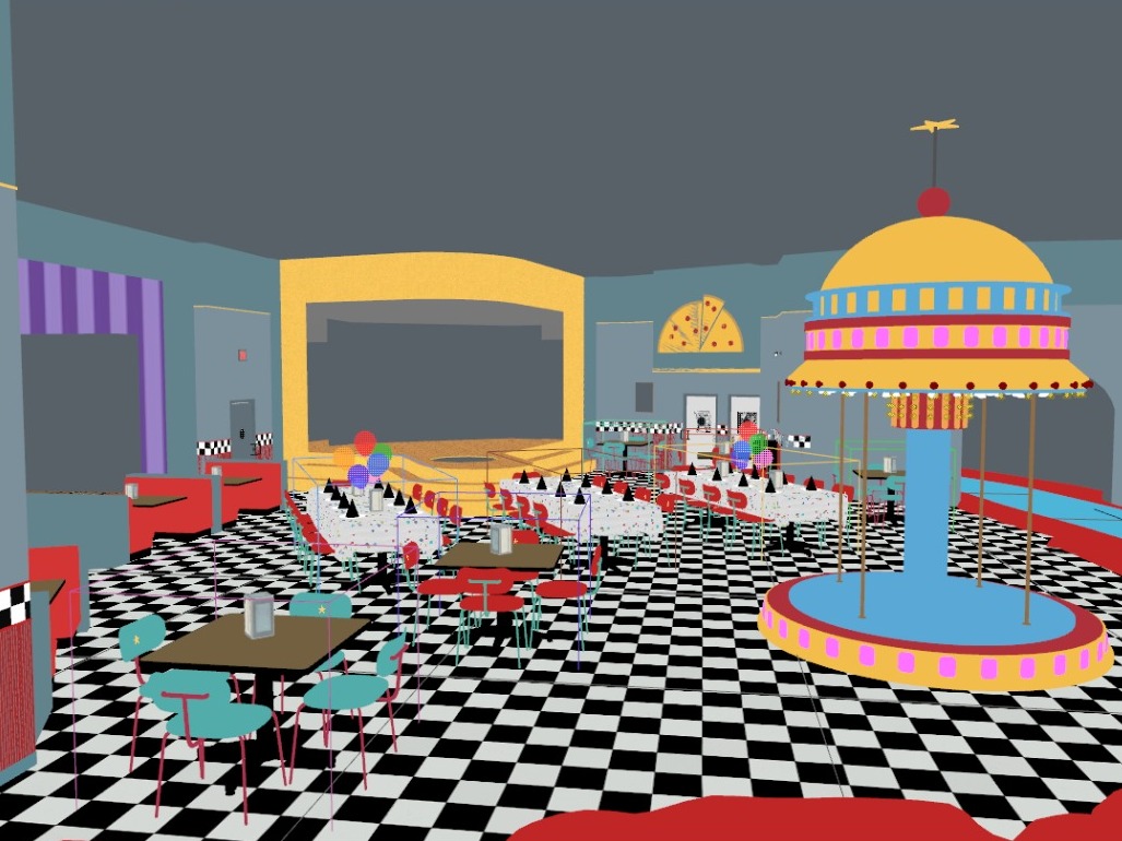 #fnaf2movie WIP 4

I haven't posted anything for a while due to personal reasons... But anyway, here's a small sample of how it's coming along! 
(There aren't many new props on the map because I'm modeling the props separately from the map)

#FiveNightsAtFreeddys #FNAFMovie2 #C4D