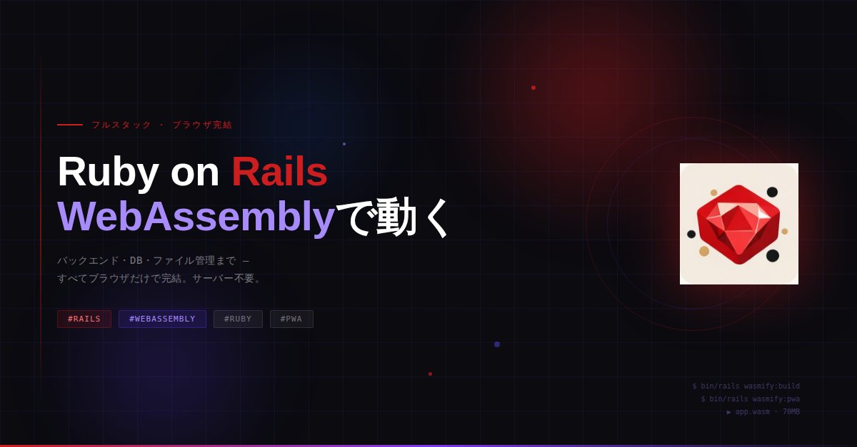 🚀 Ruby on Rails のアプリを、バックエンド・データベース・ファイル管理まで ブラウザだけで実行 できる時代に！ 👉 https ...