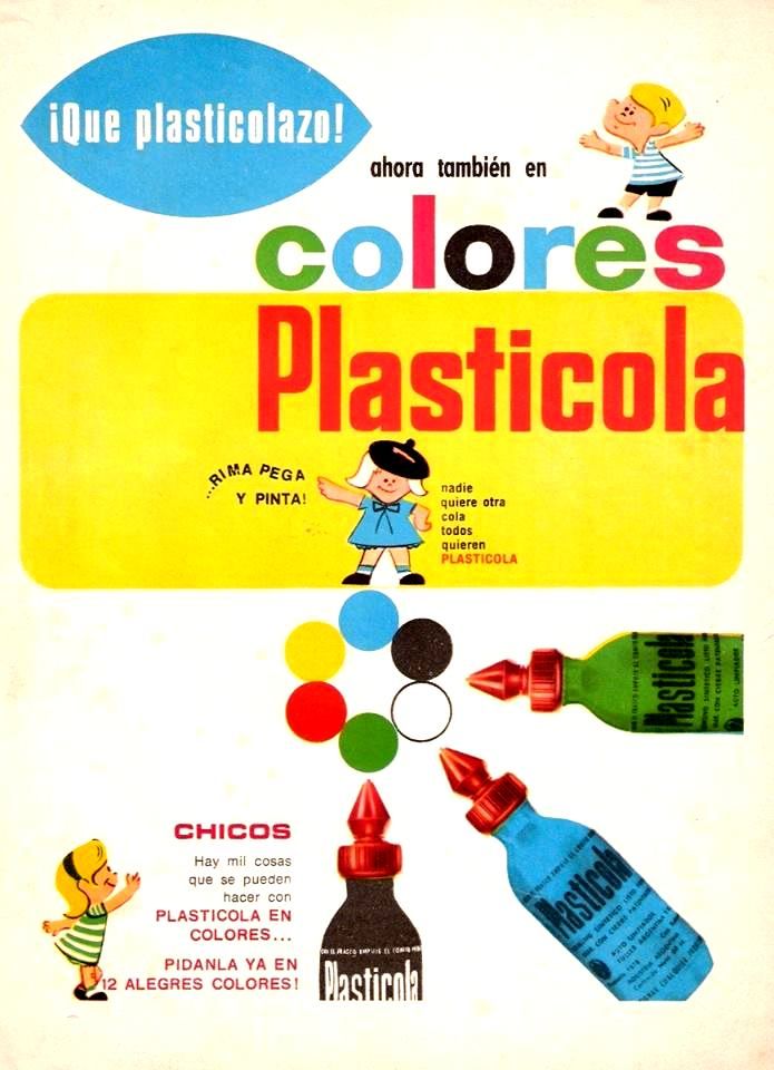 El avance que fue usar Plasticola de colores...
