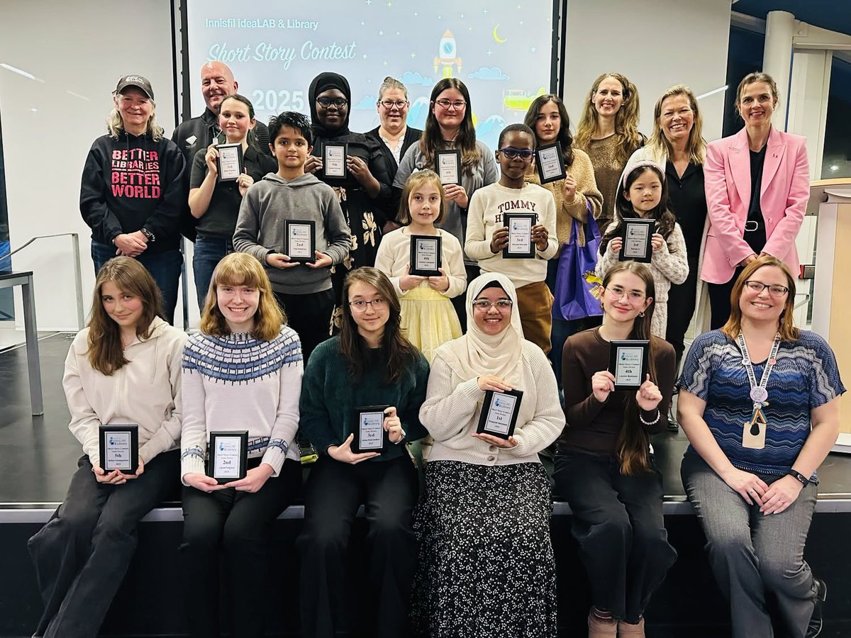 Andrea_Khanjin's tweet photo. #InnisfilIdeaLab #ShortStory annual Writing Contest is open to Grade 3-12 students.π
I was happy to honour the young creative writers extraordinaire in our community with @LynnDollin and @townofinnisfil council.
Congratulations to all winners and contestants!π https://t.co/jfsrfL2GgN