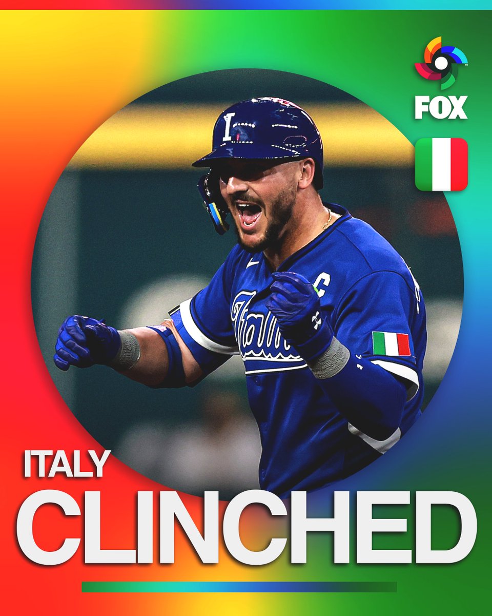 MLBONFOX's tweet photo. Italy goes a perfect 4-0 to win Pool B and they are off to the World Baseball Classic Quarterfinals! 🤌 https://t.co/hIzCHbBLRQ