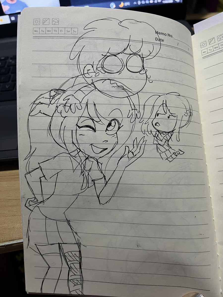ALEpsico24's tweet photo. Mi dibujito de #joy y #bon incluyendo a #jay #shadowjoy #fnafhs #fhs https://t.co/wDvt7dPaNJ